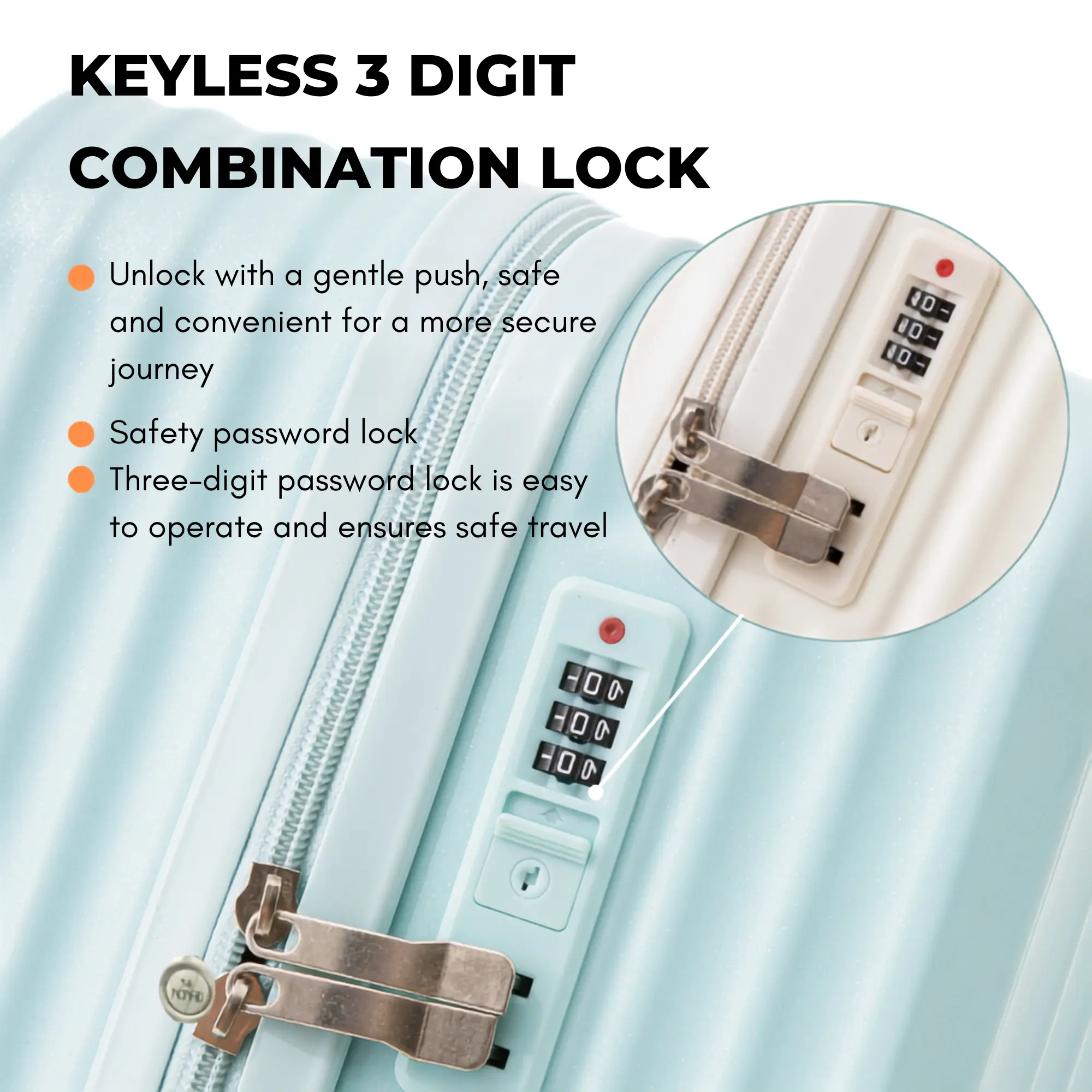 unlock with a gentle push, safe and convenient for a more secure journey